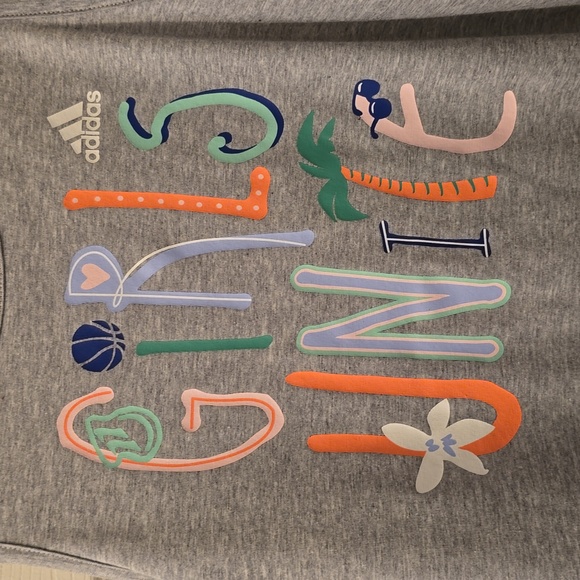 ADIDAS GIRLS GRAY SUMMER TANK TOP "GIRLS UNITE" SIZE SMALL 7/8 - Picture 3 of 9